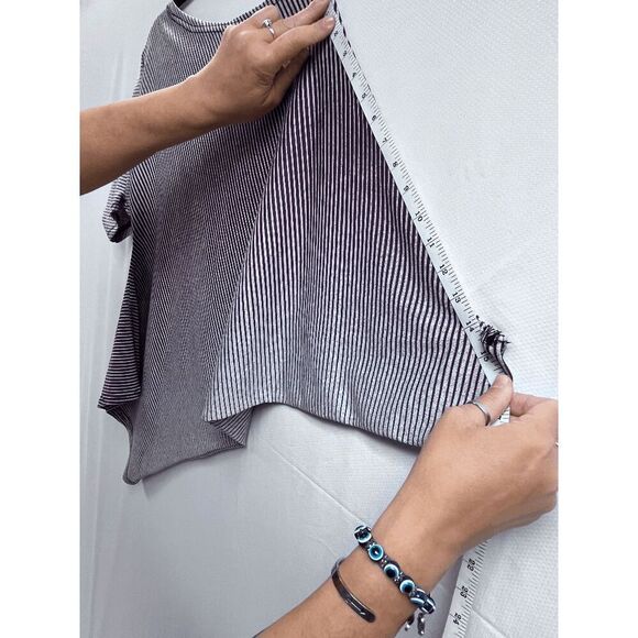 Swordfish Womens Tunic Asymmetrical Summer Top Brown Gray Stripe - Picture 10 of 15